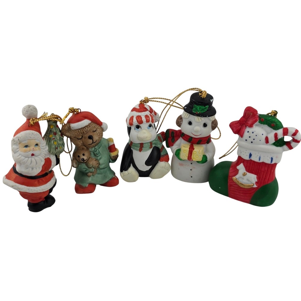 CITGO‎ Vintage Christmas Ornaments Lot Bear Penguin Frosty 5pc 1992-93 7-Eleven